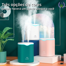 Umidificador Grande 2 Litros Saída Dupla Luzes LED's Coloridas Silencioso Aromatizador
