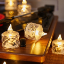 10 Conjuntos Mini Cristal Transparente Velas Luz Led Eletrônica Decorativa