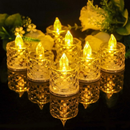 10 Conjuntos Mini Cristal Transparente Velas Luz Led Eletrônica Decorativa