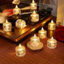 10 Conjuntos Mini Cristal Transparente Velas Luz Led Eletrônica Decorativa