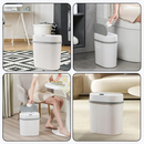 Lixeira Inteligente 12L com Sensor de Movimento, Sem Contato, Design Slim 15cm para Espaços Pequenos